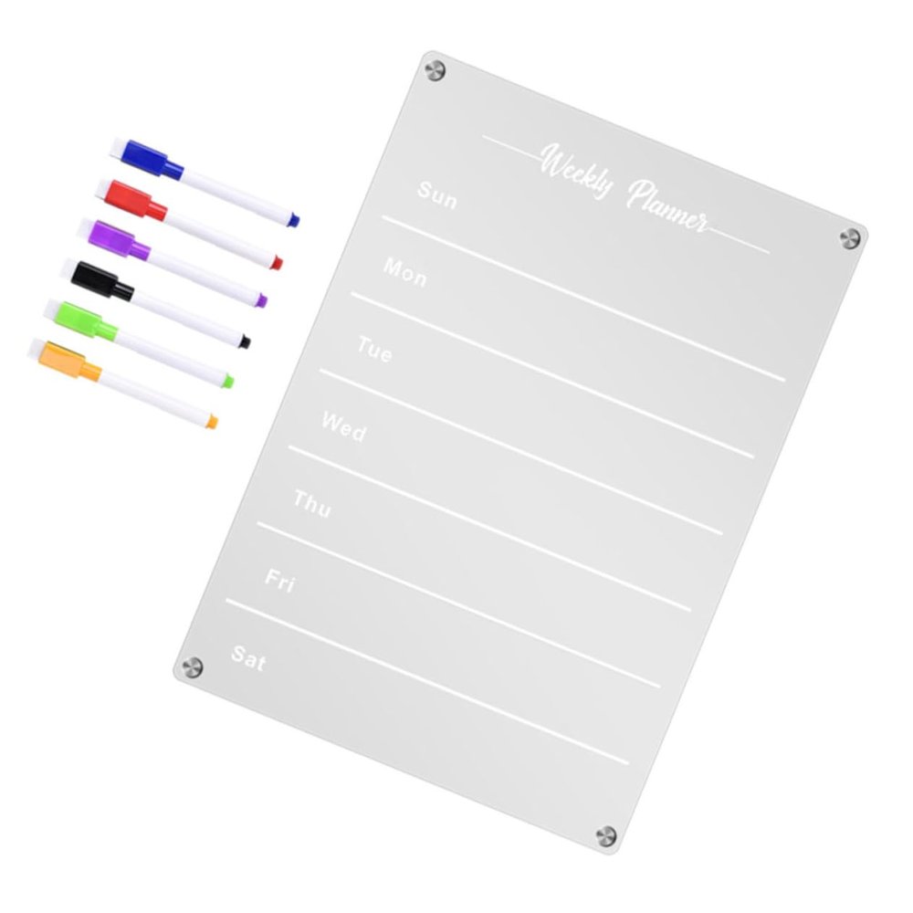 Magnetic Acrylic Refrigerator Board for Weekly Planning and Notes