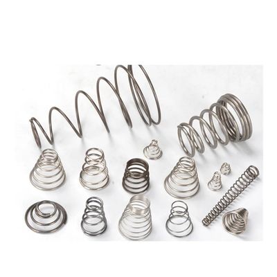 10-Piece Conical Compression Springs, 304 Stainless Steel, 0.3–0.8 mm Wire