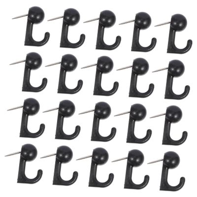 Black Map Push Pins, 50-Piece Set, Plastic and Alloy