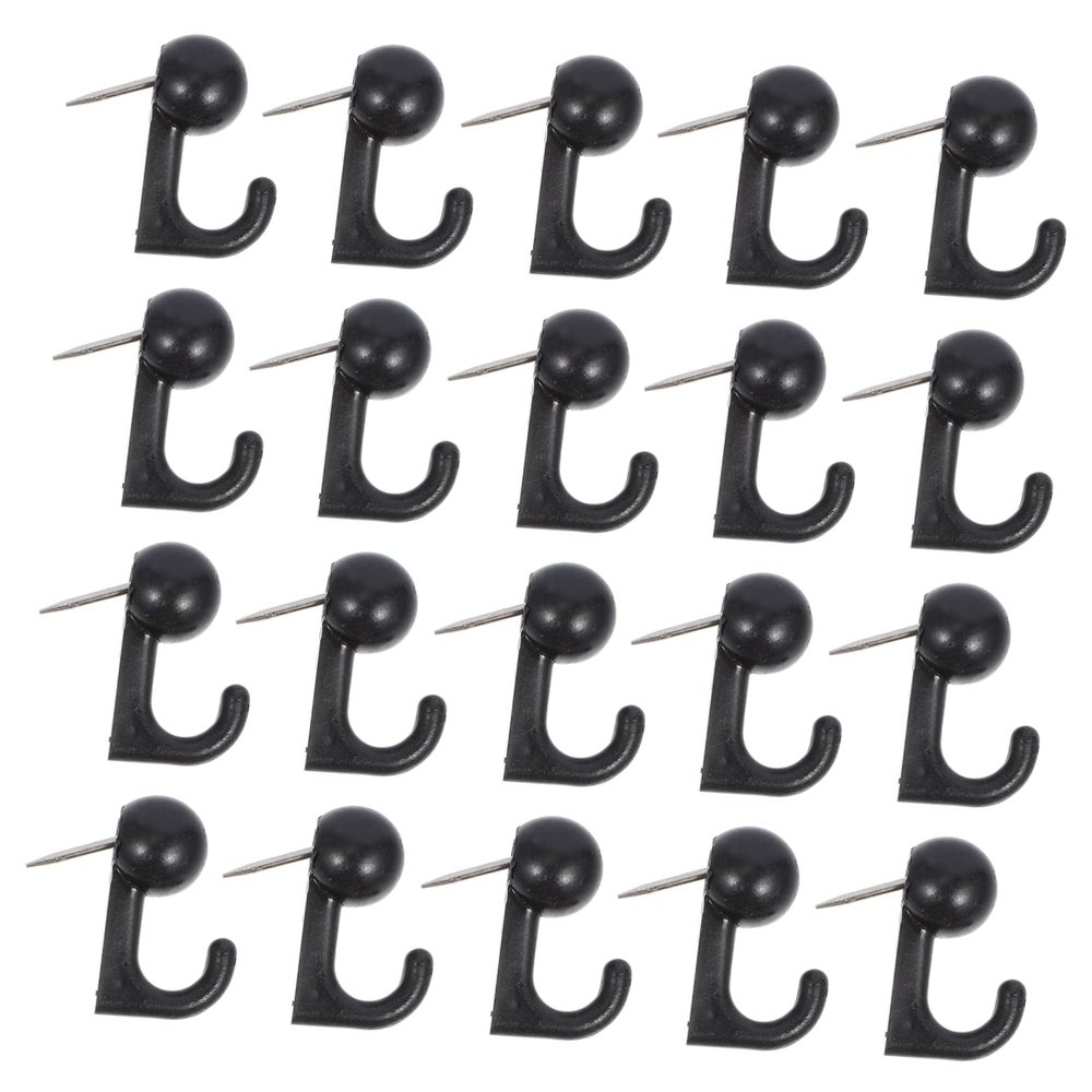 Black Map Push Pins, 50-Piece Set, Plastic and Alloy