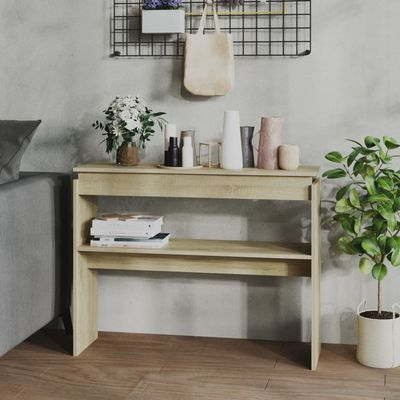 prissent Console Table, Hallway Table, Sofa Table, Sonoma Oak, 102 x 30 x 83 cm