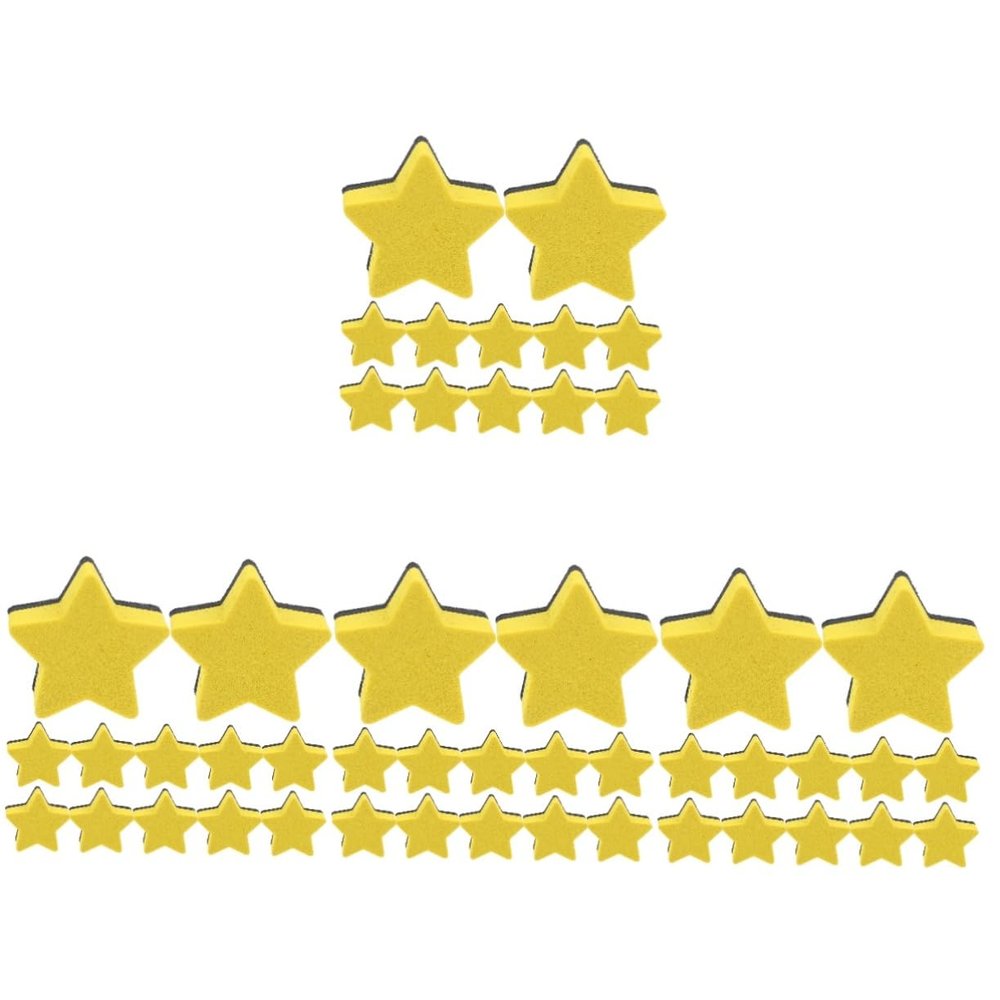 VILLCASE 48-Piece Magnetic Whiteboard Erasers, Reusable Star Design