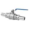 AUNANGLJSCS Stainless Steel Ball Valve, 3-Way/2-Way Drain, 1-Piece, 10 mm OD Hose Connection (DN15) view 1