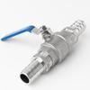 AUNANGLJSCS Stainless Steel Ball Valve, 3-Way/2-Way Drain, 1-Piece, 10 mm OD Hose Connection (DN15) view 3