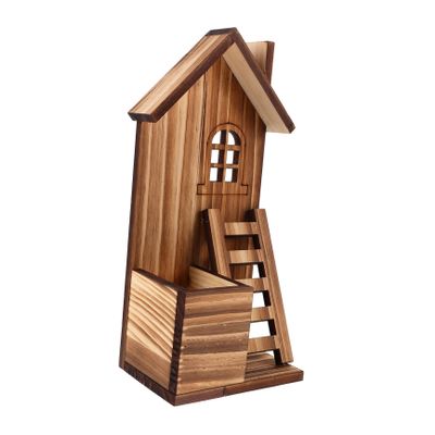 Parliky Small Wooden Flower Pot for Artificial Flowers, Wall and Shelf Decor