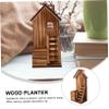 Parliky Small Wooden Flower Pot for Artificial Flowers, Wall and Shelf Decor view 3