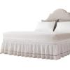 SkyjOy Wrap-Around Bed Skirt, Elastic Dust Ruffle with Adjustable Straps, Solid, Machine Washable, C-King 200 x 220 x 38 cm view 1