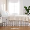 SkyjOy Wrap-Around Bed Skirt, Elastic Dust Ruffle with Adjustable Straps, Solid, Machine Washable, C-King 200 x 220 x 38 cm view 4