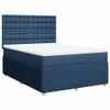vidaXL Box Spring Bed with Mattress Blue 63 x 79 in Fabric view 1