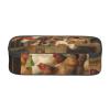 Oudrspo Roast Chicken Hen Farm Printed Durable Pencil Case with Zipper Compartment, Portable Large-Capacity Pencil Pouch view 3