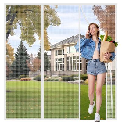 Magnetic Screen Door with Frame 120 x 220 cm, White