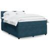 vidaXL Box Spring Bed with Mattress Blue 140x190 cm Velvet view 2