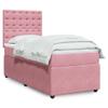 vidaXL Box Spring Bed with Mattress Pink 90x200 cm Velvet view 2