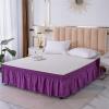 SkyjOy Wrap-Around Bed Skirt, Elastic, Solid Dark Gray, 15-Inch Drop view 2