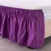 SkyjOy Wrap-Around Bed Skirt, Elastic, Solid Dark Gray, 15-Inch Drop view 3