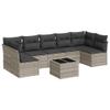 vidaXL 8-Piece Garden Sofa Set with Cushions, Light Gray Poly Rattan view 1