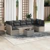 vidaXL 8-Piece Garden Sofa Set with Cushions, Light Gray Poly Rattan view 2