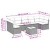 vidaXL 8-Piece Garden Sofa Set with Cushions, Light Gray Poly Rattan view 3