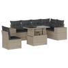 vidaXL 7-Piece Garden Sofa Set with Cushions, Light Gray Poly Rattan view 1