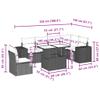 vidaXL 7-Piece Garden Sofa Set with Cushions, Light Gray Poly Rattan view 3
