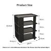 Black Multi-Tier Rolling Side Table with Storage Shelves and Locking Casters view 2