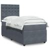 Velvet Bed Frame with Mattress, Dark Gray, 90 x 200 cm view 1