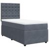 Velvet Bed Frame with Mattress, Dark Gray, 90 x 200 cm view 2