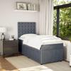 Velvet Bed Frame with Mattress, Dark Gray, 90 x 200 cm view 3