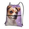 yomeeaaaa Drawstring Backpack, Gym Bag, Purple and Black, One Size view 1