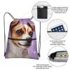yomeeaaaa Drawstring Backpack, Gym Bag, Purple and Black, One Size view 3