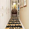 Hallway Runner Rug, Extra-Long Runner with Non-Slip Backing, Washable, Narrow Geometric Rug, Black/Gold (80 view 2