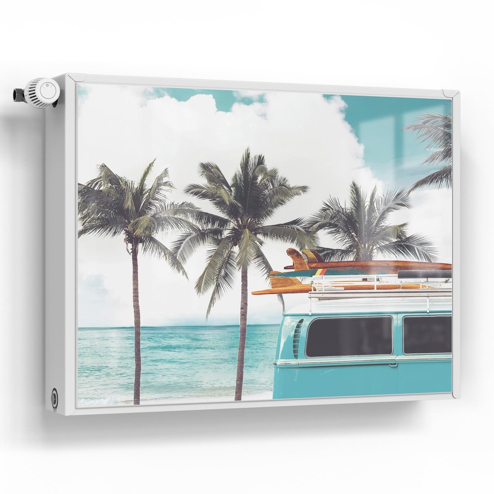 DEQORI Magnetic Radiator Sheet 80 x 60 cm, Vintage Beach Day