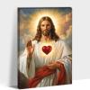 Jesus Canvas Wall Art, Sacred Heart of God, Divine Mercy, Catholic Christian Painting, Framed view 1