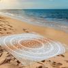 Treer Beach Blanket, Large Outdoor Picnic Mat, Lightweight Compact Camping Blanket, Red Mandala, 200 x 200 cm view 1
