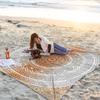 Treer Beach Blanket, Large Outdoor Picnic Mat, Lightweight Compact Camping Blanket, Red Mandala, 200 x 200 cm view 3