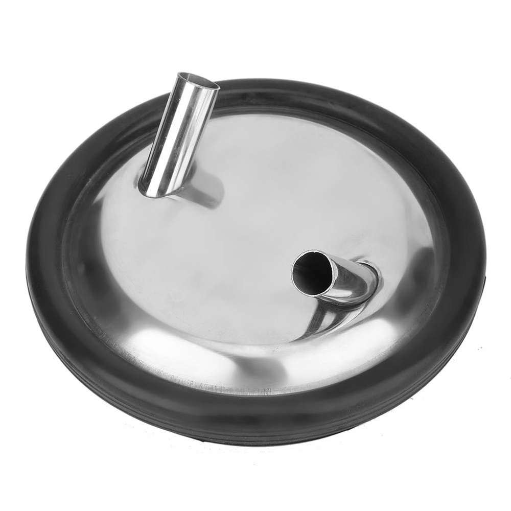 Stainless Steel Milking Bucket Lid and Gasket, Two Openings, 20.5 cm