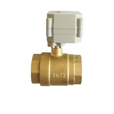 Motorized 2-Way Brass Ball Valve, 1-1/4 in, Normally Closed, DN32 BSP, AC 110–230 V