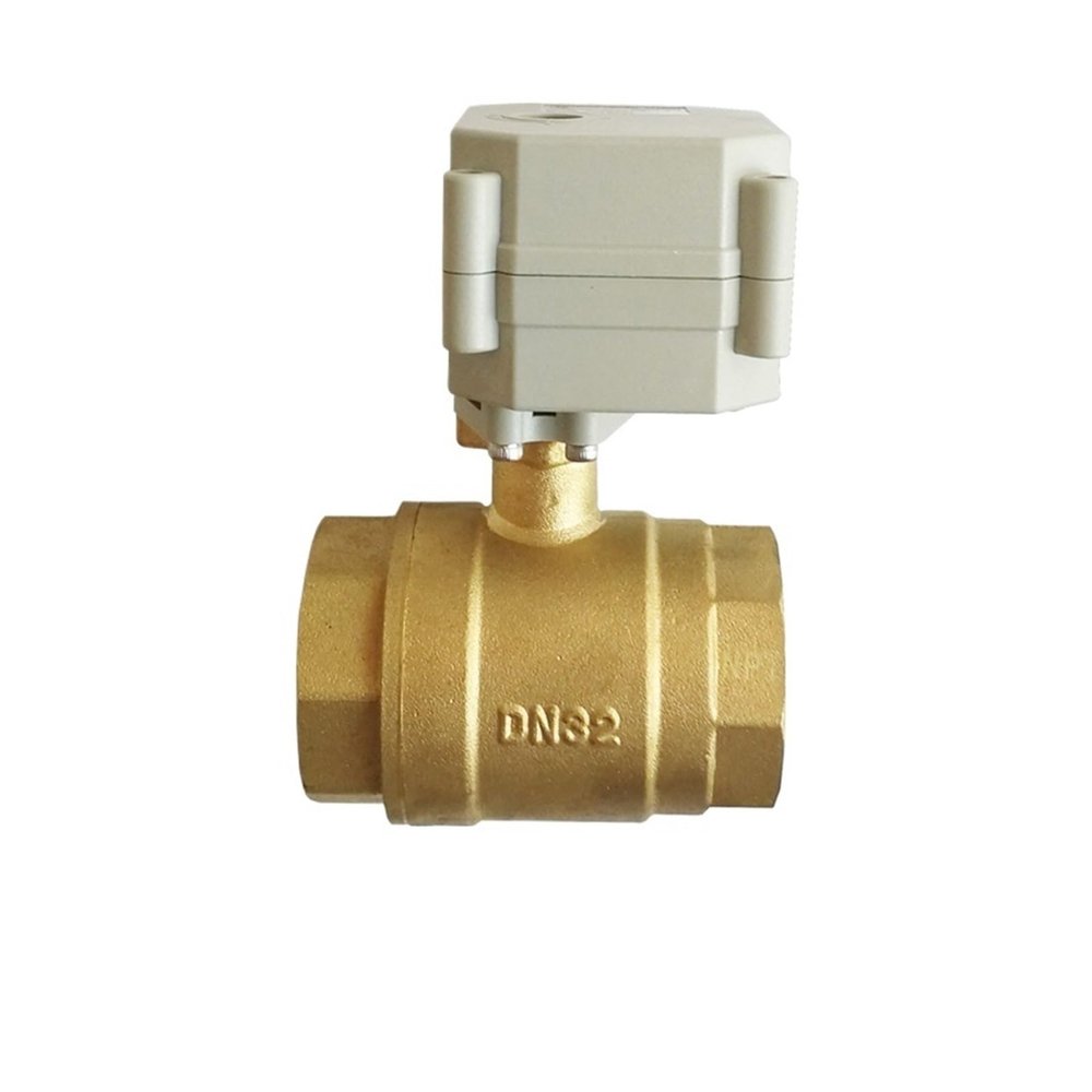 Motorized 2-Way Brass Ball Valve, 1-1/4 in, Normally Closed, DN32 BSP, AC 110–230 V
