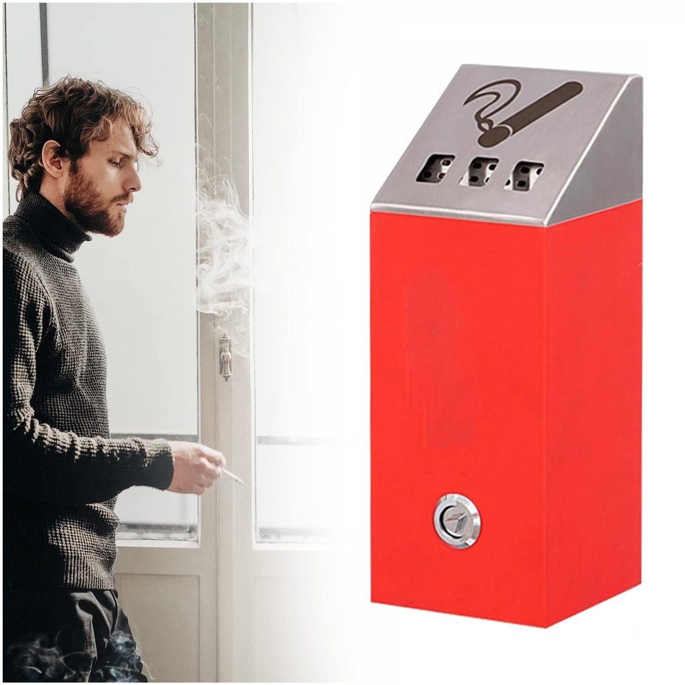 GUODDM Wall-Mounted Outdoor Stainless Steel Ashtray