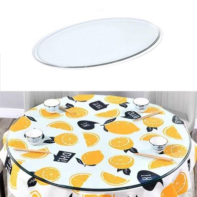 Round Tempered Glass Tray, 38–78 cm, Clear, 8 mm Thick, Round Glass Top (65 cm)