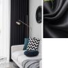 Bishilin Blackout Curtains, 2-Piece Set, Black Satin, with Hooks, 102 x 244 cm view 3