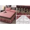 Solid Thick Lace Bed Skirt, King Size, 18-Inch Drop, Cotton-Polyester/Microfiber, Adjustable Elastic Dust Ruffle for Queen Beds (Dark Pink, 150 x 200 cm/Full) view 3