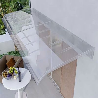 Door Awning, Window Rain Shelter for Front and Back Door Porches, Transparent Polycarbonate Garden Canopy, Windproof Outdoor Sun Awning, Custom Size (40 x 290