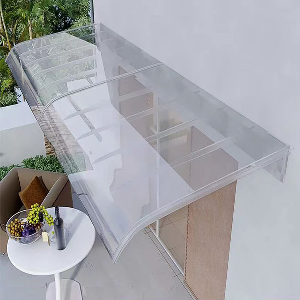 Door Awning, Window Rain Shelter for Front and Back Door Porches, Transparent Polycarbonate Garden Canopy, Windproof Outdoor Sun Awning, Custom Size (40 x 290