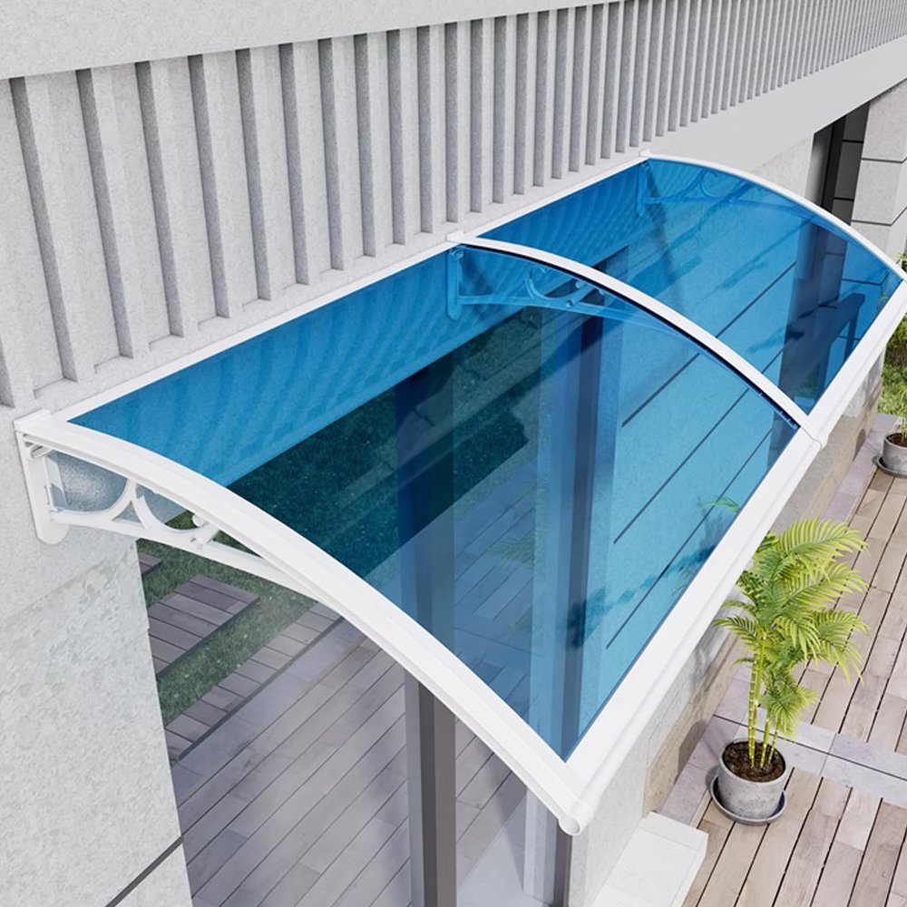 Blue Door Awning, 60/80/100/120/150 cm, Polycarbonate Cover