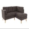 S-Style Henry Corner Sofa 221 x 186 x 90 cm, Right-Facing, Microfiber, Brown Khaki view 1