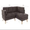 S-Style Henry Corner Sofa 221 x 186 x 90 cm, Right-Facing, Microfiber, Brown Khaki view 2