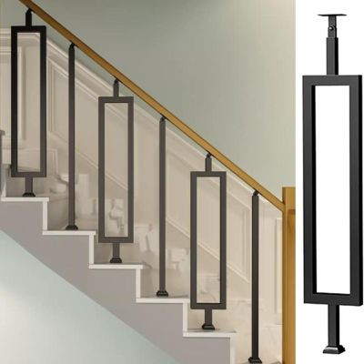 Vnook Black Metal Stair Railing Post