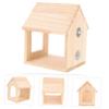 WOONEKY Wooden Nesting Box for Budgies and Small Birds, Reusable, Easy to Install, Beige view 2