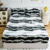 Fitted Sheet 90 x 200 cm with Floral Ink-Painting Pattern view 1